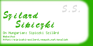 szilard sipiczki business card